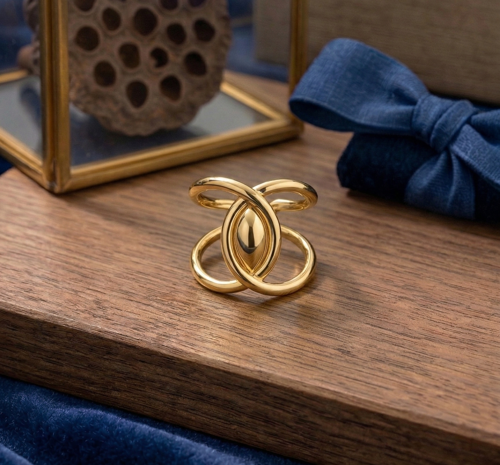 Gold Knot Adjustable Ring