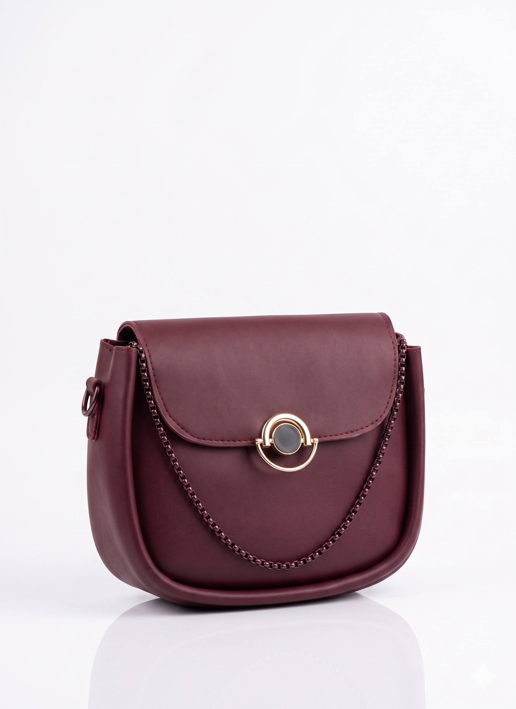Maroon Charm Crossbody Bag