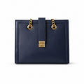 Navy Luxe Chain Tote Bag