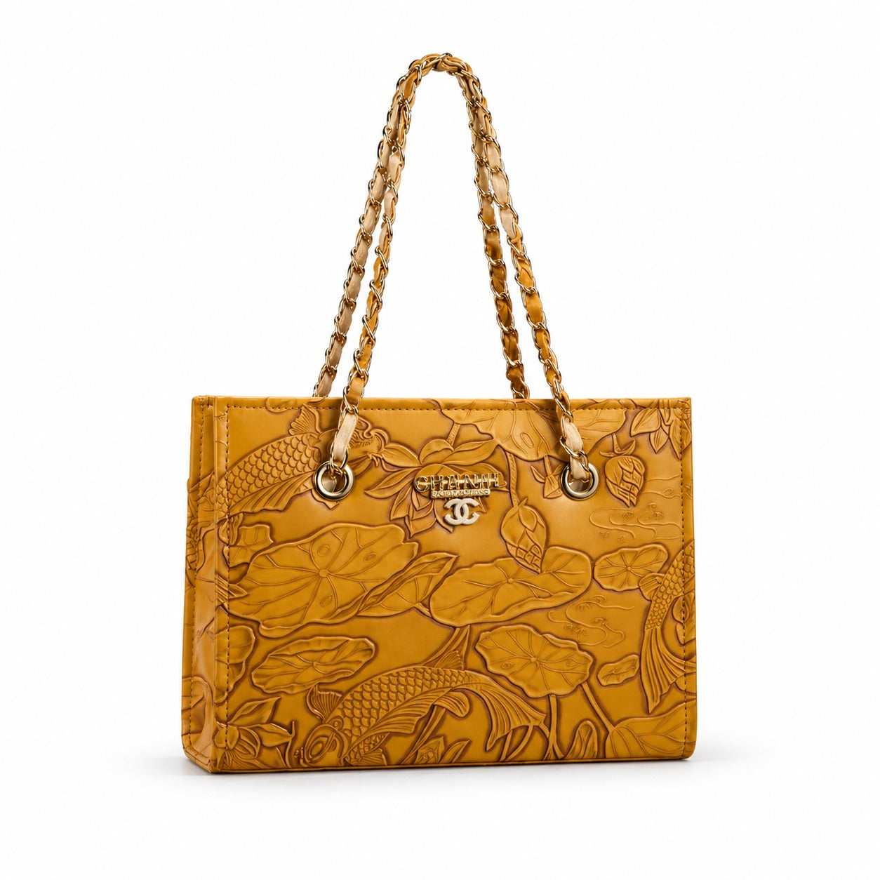 Amber Luxe Chain Tote Bag