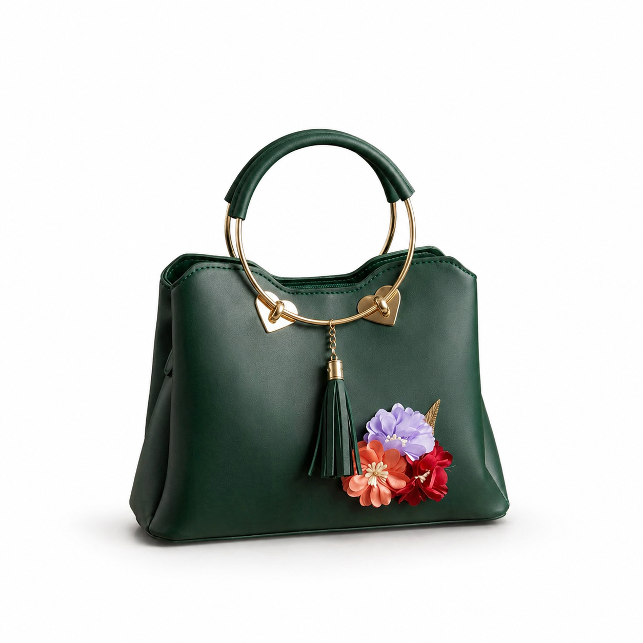 Emerald Floral Charm Handbag